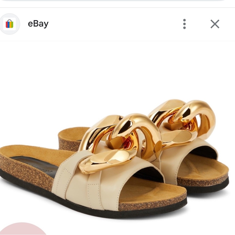 JW Anderson Beige Chain Slides